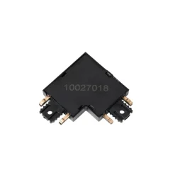 Lindby L-connector Lumaro, 90°, zwart, hoekig, set van 2