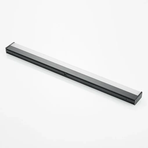 Lindby LED badkamer wandlamp Ulisan, 89 cm, zwart, hoekig