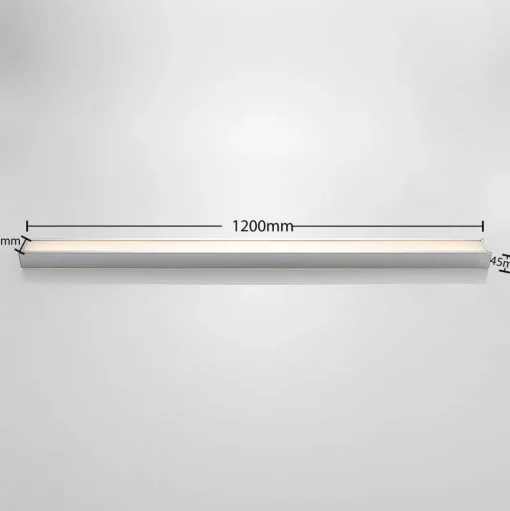 Lindby LED badkamer wandlamp Layan, 120 cm, chroom, metaal