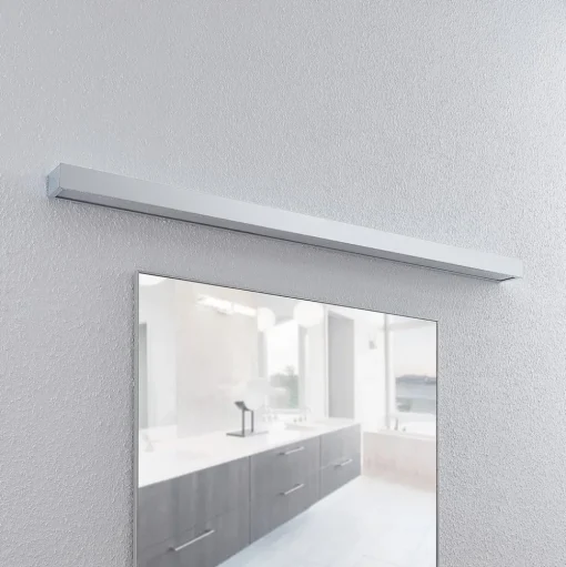 Lindby LED badkamer wandlamp Layan, 120 cm, chroom, metaal