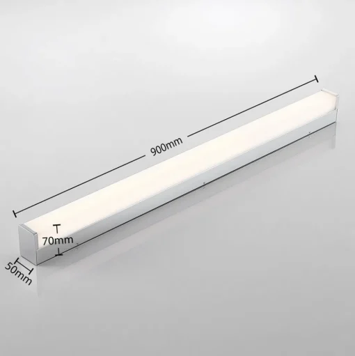 Lindby LED badkamerlamp Klea, 90 cm, chroom, metaal, IP44