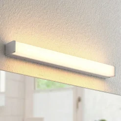 Lindby LED badkamerlamp Klea, 60 cm, chroom, metaal, IP44