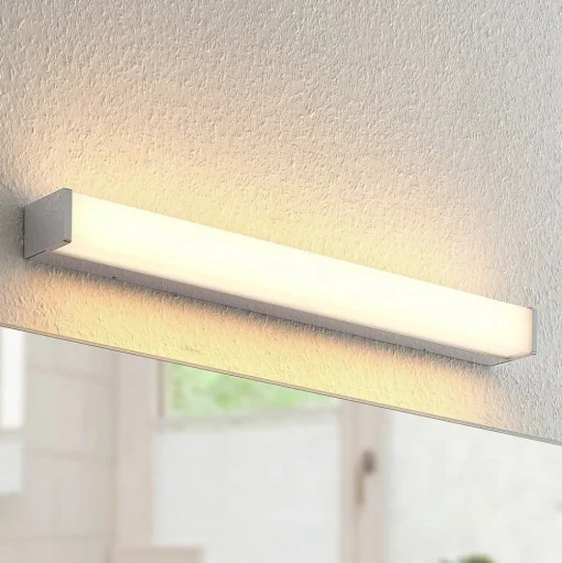 Lindby LED badkamerlamp Klea, 60 cm, chroom, metaal, IP44