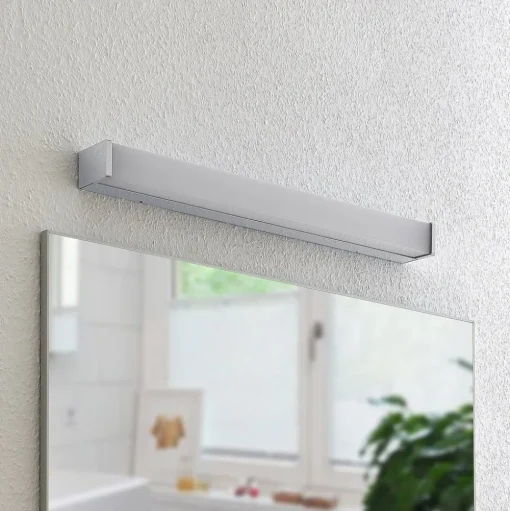 Lindby LED badkamerlamp Klea, 60 cm, chroom, metaal, IP44
