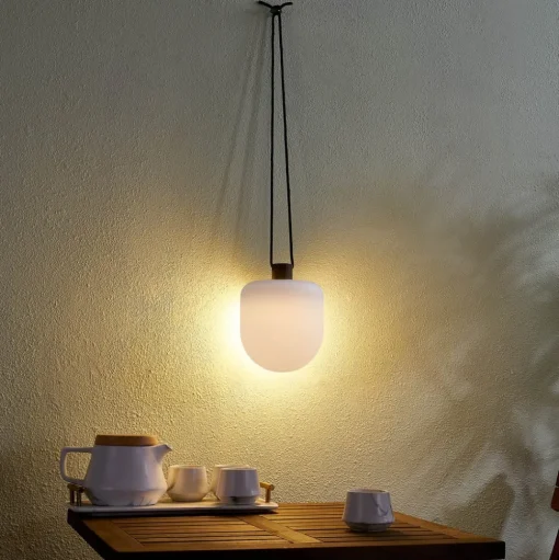 Lindby LED buiten hanglamp Eleia, 2.700 K, 16 cm, oplaadbare batterij