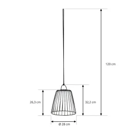 Lindby LED buiten hanglamp Levino, zwart, metaal