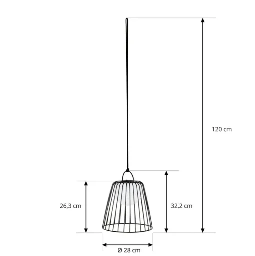 Lindby LED buiten hanglamp Levino, zwart, metaal