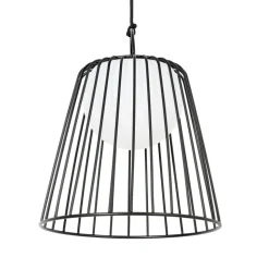 Lindby LED buiten hanglamp Levino, zwart, metaal