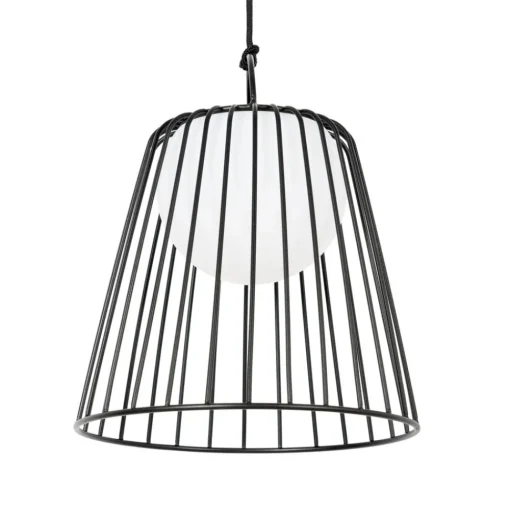 Lindby LED buiten hanglamp Levino, zwart, metaal
