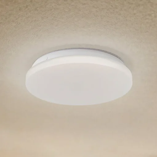 Lindby LED buiten plafondlamp Kirkola, 4000 K, Ø 26 cm, wit