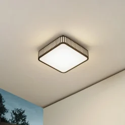 Lindby LED buiten plafondlamp Lurinda, 26 cm zwart, IP44