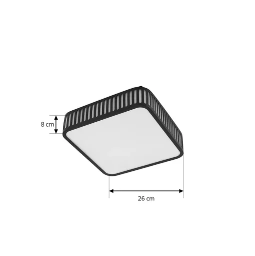 Lindby LED buiten plafondlamp Lurinda, 26 cm zwart, IP44