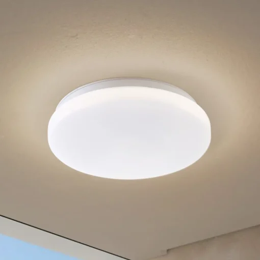 Lindby LED buiten plafondlamp Kirkola, 3000 K, Ø 26 cm, wit