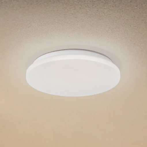 Lindby LED buiten plafondlamp Kirkola, 4000 K, Ø 34 cm, wit