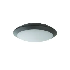Lindby LED buiten plafondlamp Naira, grijs, sensor, 30 cm, IP65