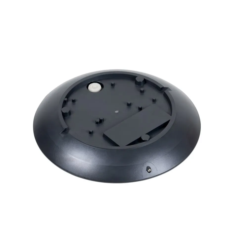 Lindby LED buiten plafondlamp Naira, grijs, sensor, 30 cm, IP65