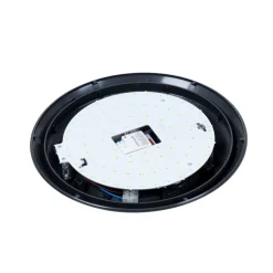 Lindby LED buiten plafondlamp Naira, grijs, sensor, 30 cm, IP65