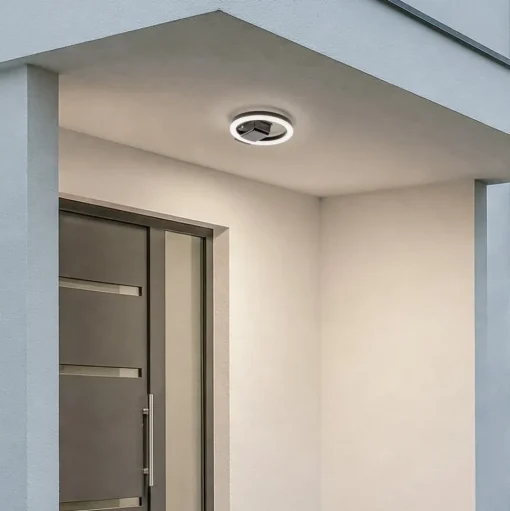 Lindby LED buiten plafondlamp Finian, Ø 22 cm, CCT, dimbaar