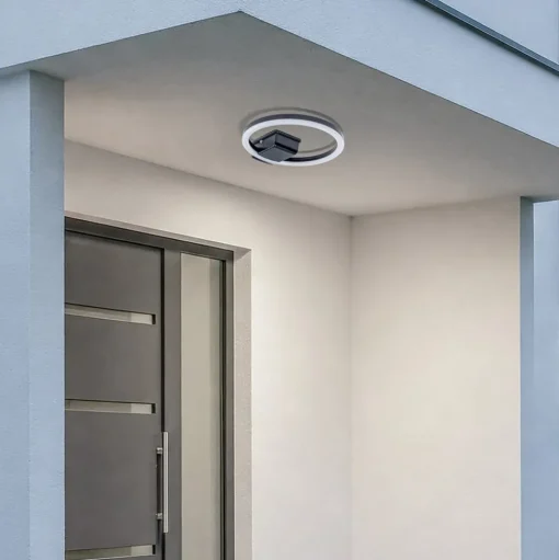 Lindby LED buiten plafondlamp Finian, Ø 31 cm, CCT, dimbaar