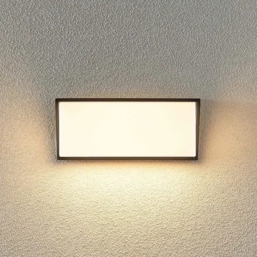 Lindby LED buiten wandlamp Malim, 25 cm, antraciet, IP65