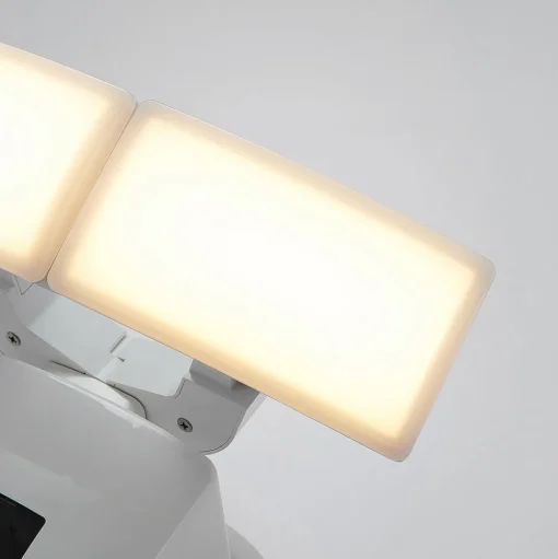 Lindby LED buiten wandlamp Nikias, 30 cm, sensor, 2-lamps, wit