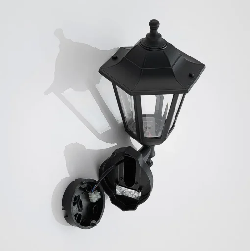 Lindby LED buiten wandlamp Iavo, zwart, lantaarn, 38 cm