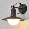 Lindby LED buiten wandlamp Clea, breedte 24 cm, metaal