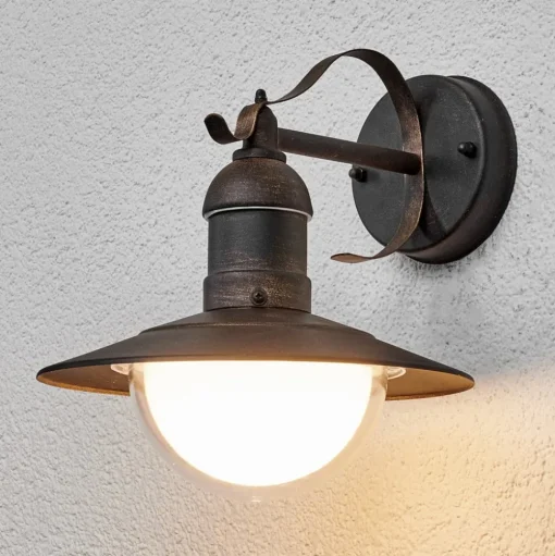 Lindby LED buiten wandlamp Clea, breedte 24 cm, metaal