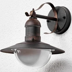 Lindby LED buiten wandlamp Clea, breedte 24 cm, metaal