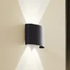 Lindby LED buiten wandlamp Ithan, 2-lamps, antraciet, metaal