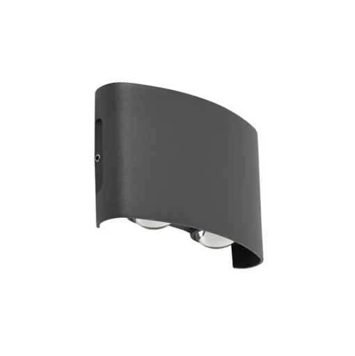 Lindby LED buiten wandlamp Ithan, 2-lamps, antraciet, metaal