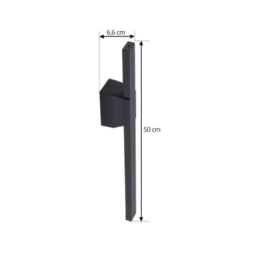 Lindby LED buiten wandlamp Sakari, zwart, aluminium, 50 cm hoog