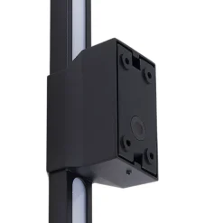 Lindby LED buiten wandlamp Sakari, zwart, aluminium, 50 cm hoog