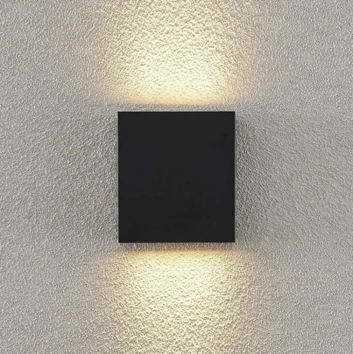 Lindby LED buiten wandlamp Ugar, 13cm, antraciet, omhoog/omlaag