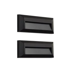 Lindby LED buiten wandlamp Peker, zwart, set van 2, PC