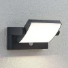 Lindby LED buiten wandlamp Sherin, draaibaar, bewegingsmelder