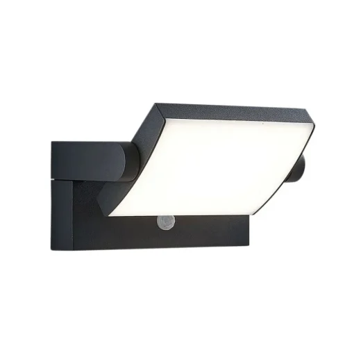 Lindby LED buiten wandlamp Sherin, draaibaar, bewegingsmelder
