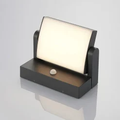 Lindby LED buiten wandlamp Sherin, draaibaar, bewegingsmelder