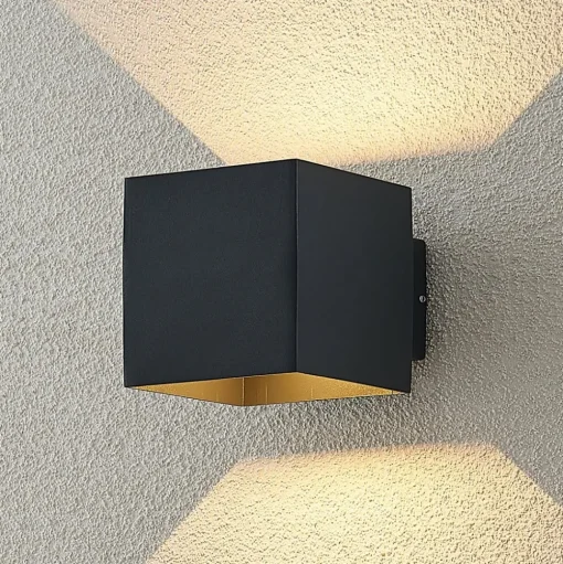 Lindby LED buiten wandlamp Esani, antraciet, omhoog/omlaag, IP54