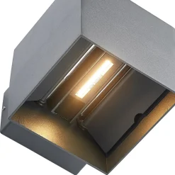 Lindby LED buiten wandlamp Esani, antraciet, omhoog/omlaag, IP54