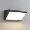 Lindby LED buiten wandlamp Abby, sensor, IP65, donkergrijs