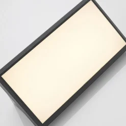 Lindby LED buiten wandlamp Abby, sensor, IP65, donkergrijs