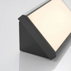 Lindby LED buiten wandlamp Abby, sensor, IP65, donkergrijs