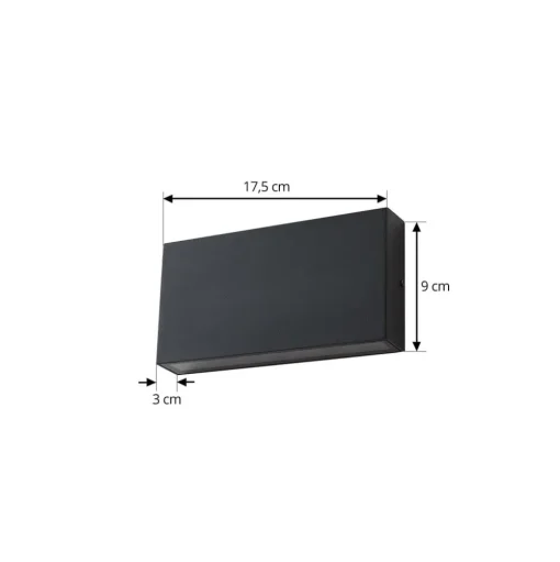 Lindby LED buiten wandlamp Jarte, zwart, metaal, 17cm, IP54