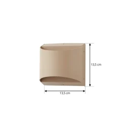 Lindby LED buiten wandlamp Lenore, beige, metaal, 13,5cm
