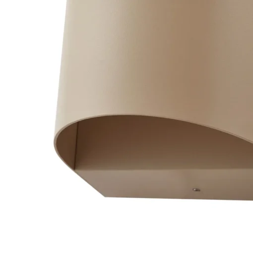 Lindby LED buiten wandlamp Lenore, beige, metaal, 13,5cm