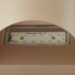Lindby LED buiten wandlamp Lenore, beige, metaal, 13,5cm