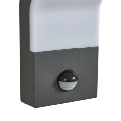 Lindby LED buiten wandlamp Korvik, 26 cm, antraciet, sensor