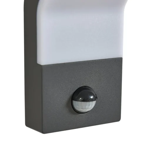 Lindby LED buiten wandlamp Korvik, 26 cm, antraciet, sensor