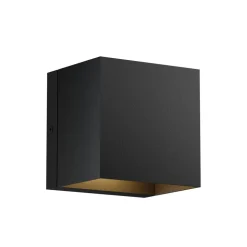 Lindby LED buiten wandlamp Glyn, zwart, metaal, 12cm, IP44
